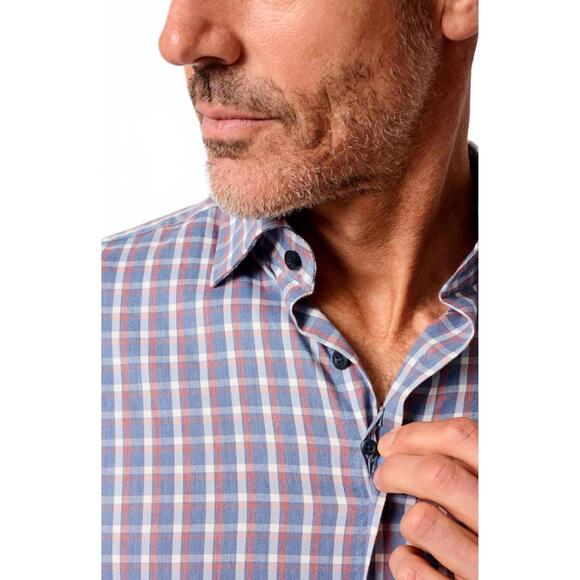 NEW JOHNNIE-O natural performance button down shirt in lake